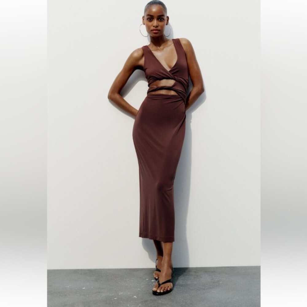 ZARA CUT OUT TWISTED DRESS - Picture 3 of 8